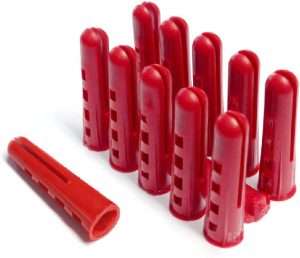 Plastic Masonry Wall Plugs - Red