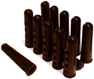 Plastic Masonry Wall Plugs - Brown