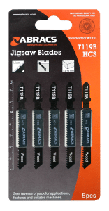 Abracs Wood Cutting Jigsaw Blades Pack of 5