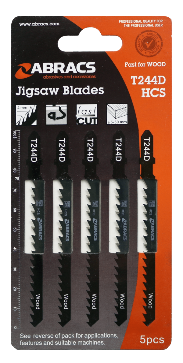 Abracs Wood Cutting Jigsaw Blades Pack of 5